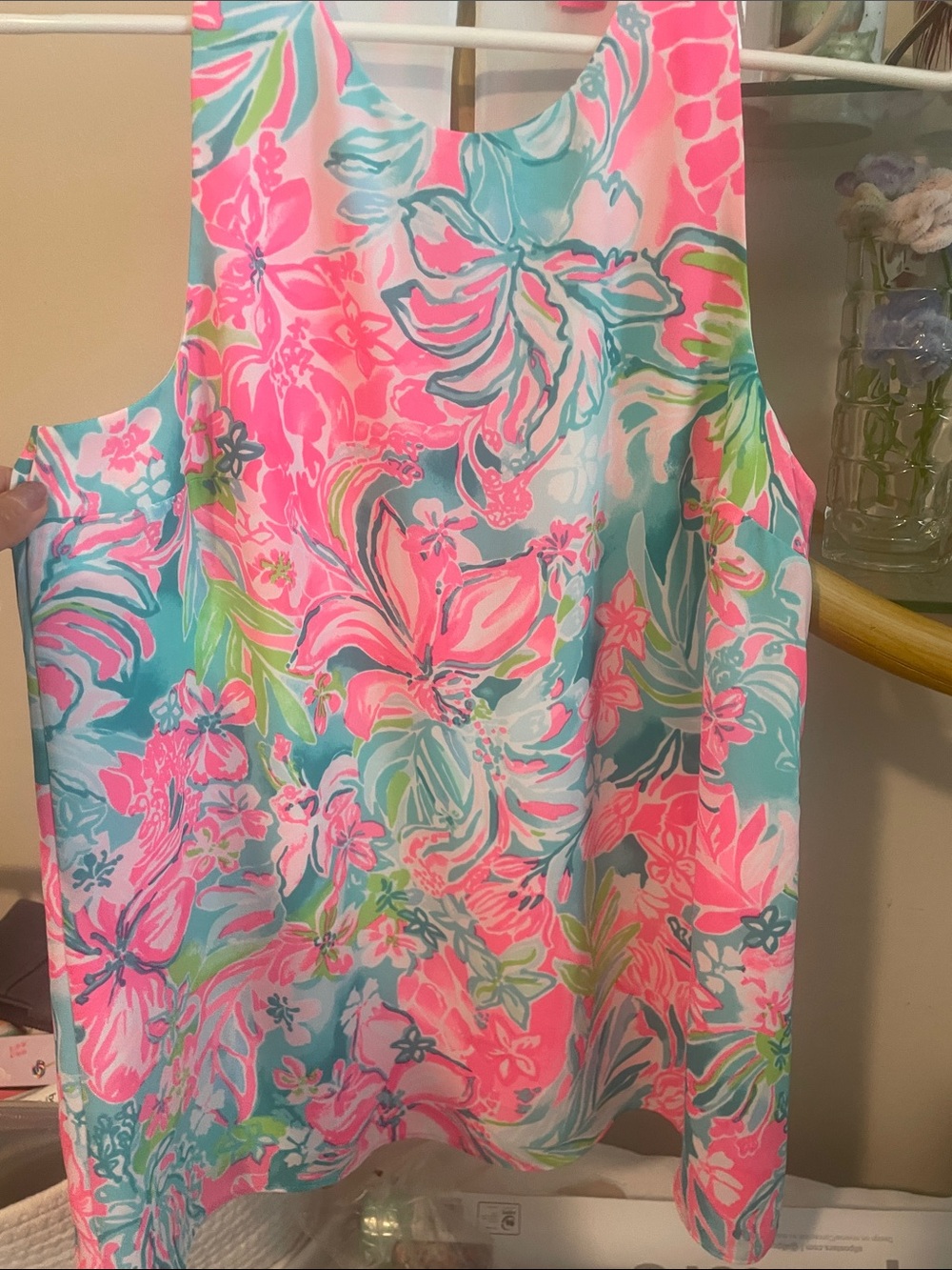 Lilly Pulitzer Pink & Teal Floral Tank